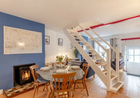 The dining area at 45 North Street, Fowey