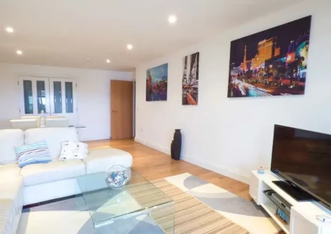 The living area at 47 Bredon Court, Newquay