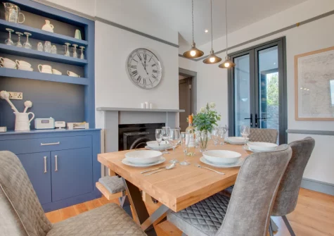 The dining area at 5 Coastguard Cottages, Torquay