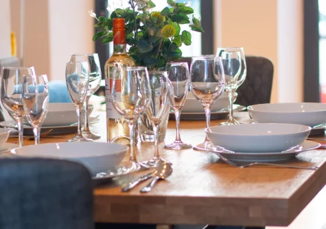 The dining area at 5 Coastguard Cottages, Torquay