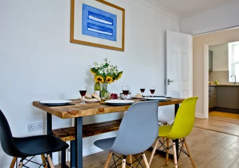 The dining area at 5 Devon Beach Court, Woolacombe