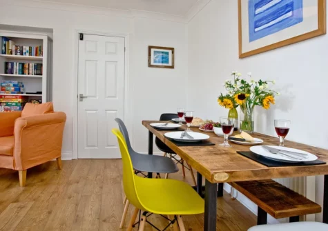 The dining area at 5 Devon Beach Court, Woolacombe