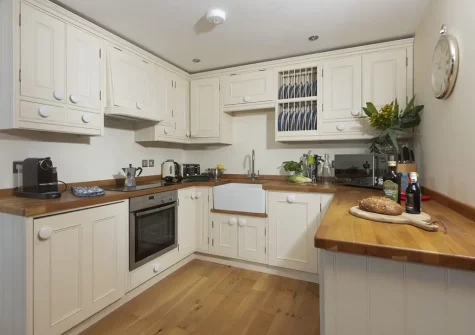 The kitchen at 5 Sandy Lane Apartments, Carbis Bay