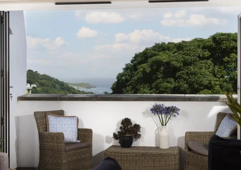 The balcony at 5 Sandy Lane Apartments, Carbis Bay