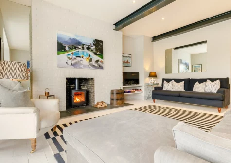 The living room at 51 Esplanade, Fowey