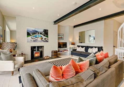 The living room at 51 Esplanade, Fowey