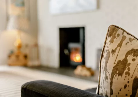 The living room at 51 Esplanade, Fowey