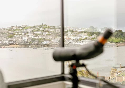 The far reaching river views from the living room at 51 Esplanade, Fowey