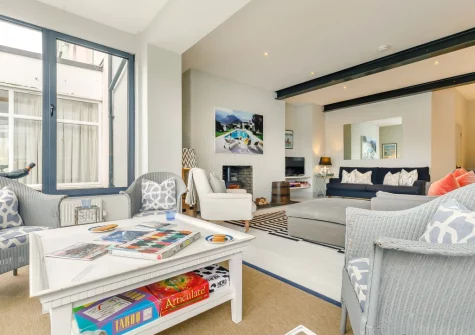 The living room at 51 Esplanade, Fowey