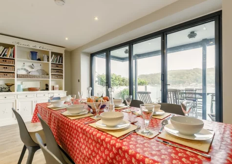 The dining area at 51 Esplanade, Fowey