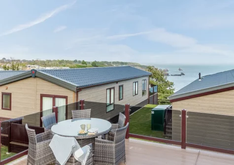 Tha patio & alfresco dining area at 51 Riviera Bay, Brixham