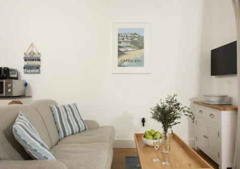 The living area at 55 Una, St Ives