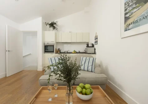 The living area at 55 Una, St Ives