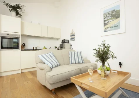 The living area at 55 Una, St Ives