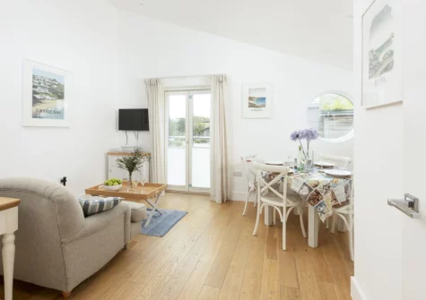 The living & dining area at 55 Una, St Ives