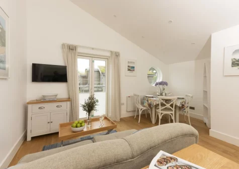 The living & dining area at 55 Una, St Ives