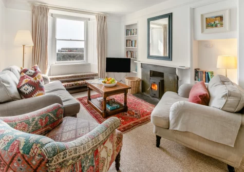 The living area at 6 Fishermans Square, Mousehole