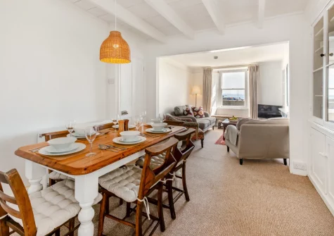 The dining area at 6 Fishermans Square, Mousehole