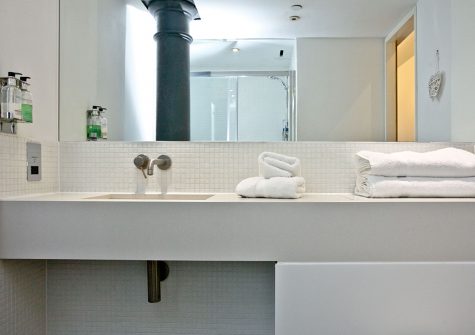 The shower room at 6 Mills Bakery, Royal William Yard, Plymouth