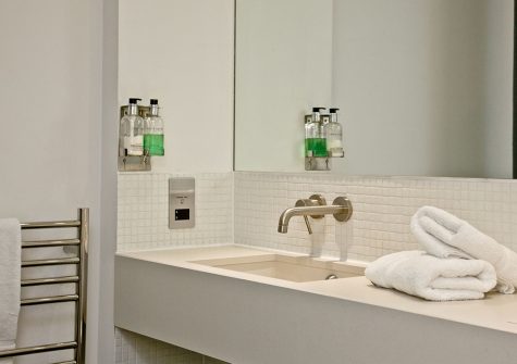 The shower room at 6 Mills Bakery, Royal William Yard, Plymouth