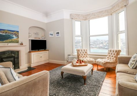 The living area at 62 Esplanade, Fowey