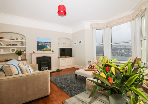 The living area at 62 Esplanade, Fowey