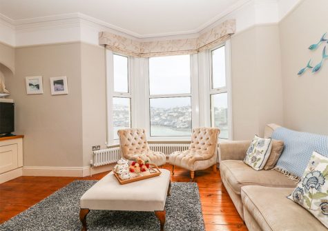 The living area at 62 Esplanade, Fowey