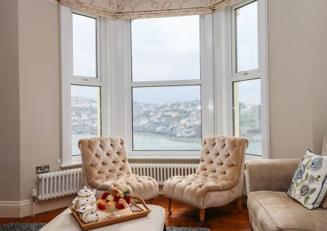 The living area at 62 Esplanade, Fowey