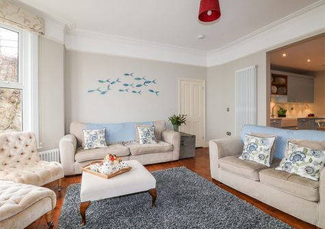 The living area at 62 Esplanade, Fowey