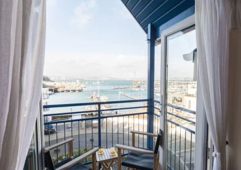The balcony & outdoor sitting area at 62 Moorings Reach, Brixham