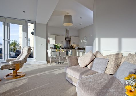 The living area at 7 Astor House, Torquay