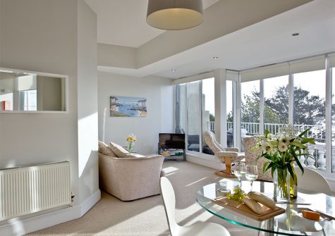 The living area at 7 Astor House, Torquay