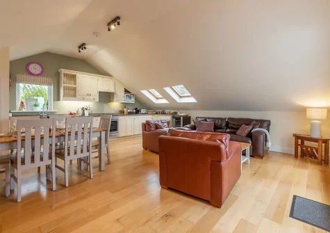 The living & dining area at 7 Sandy Lane, Carbis Bay