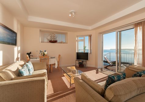 The living area @ 7 Vista Apartments, Paignton