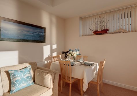 The dining area @ 7 Vista Apartments, Paignton