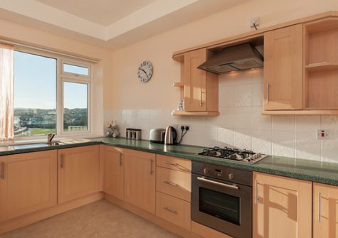 The kitchen @ 7 Vista Apartments, Paignton