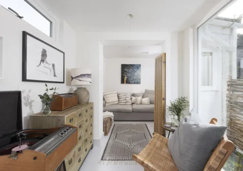 The gorgeous, light-filled sun room at 8 Millpool, Mousehole