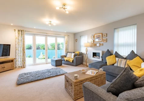 The living room at 8 Ocean View, Polruan
