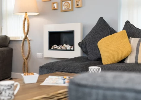 The living room at 8 Ocean View, Polruan