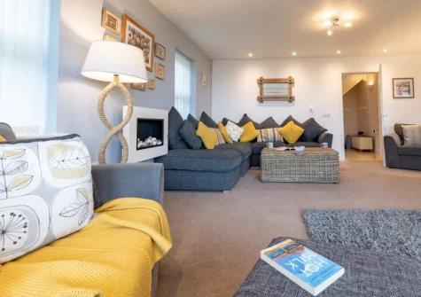 The living room at 8 Ocean View, Polruan