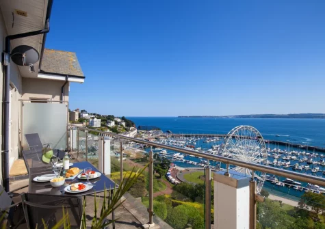 The balcony & alfresco dining area at 9 Marina Court, Torquay