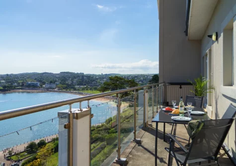 The balcony & alfresco dining area at 9 Marina Court, Torquay