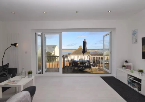 The living area at A Rare Old Station, Appledore