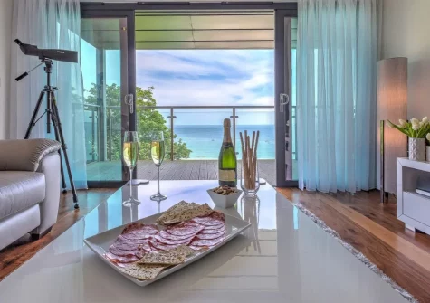 The living area at Abalone, St Ives