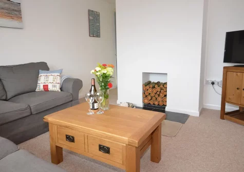 The living room at Aglets Cottage, Bude
