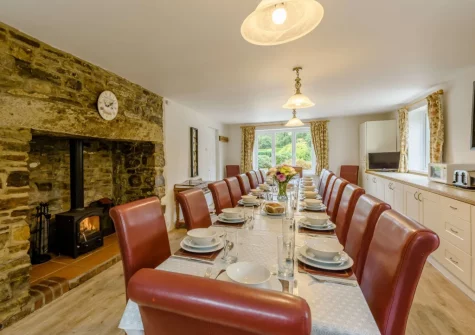 The kitchen & dining area at Alminstone House, Woolsery