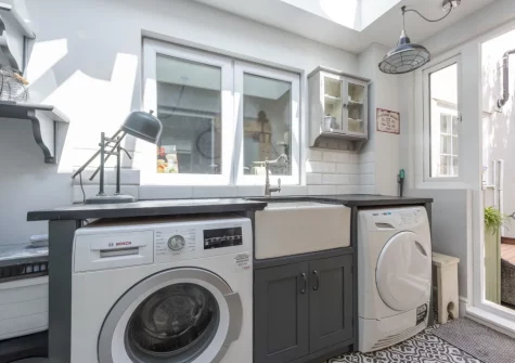 The utility room at Almond Cottage, Hayle