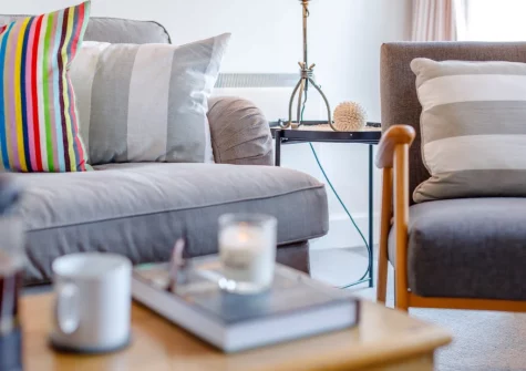 The living room at Amelia Cottage, Polruan
