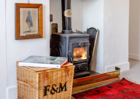The living room at Amelia Cottage, Polruan