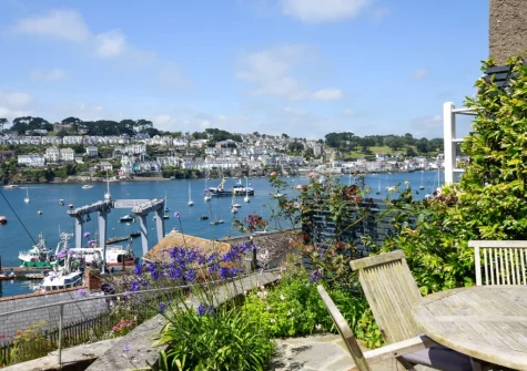 The view from the hterrace & alfresco dining area at Amelia Cottage, Polruan